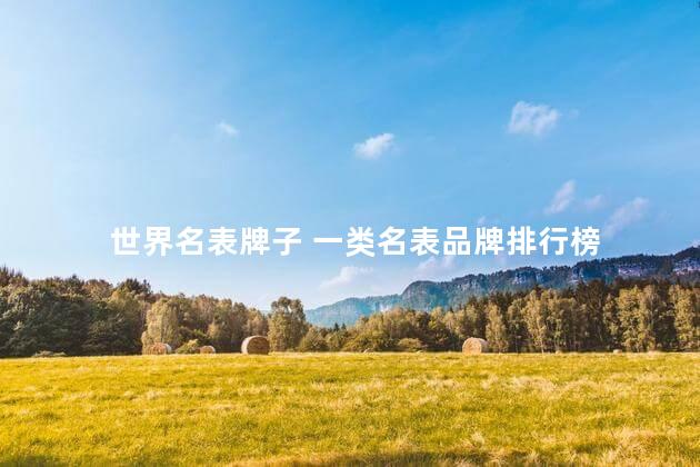 世界名表牌子 一类名表品牌排行榜
